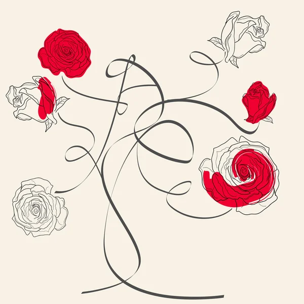 玫瑰树 — 图库矢量图片