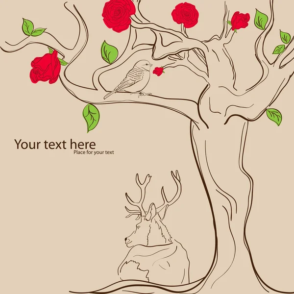 Arbre à roses — Image vectorielle