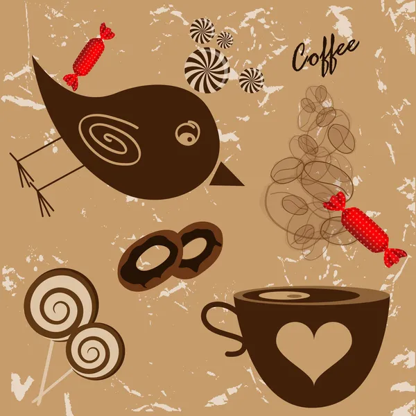 Collage di caffè — Vettoriale Stock