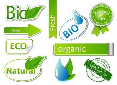 Bio sticker set clipart