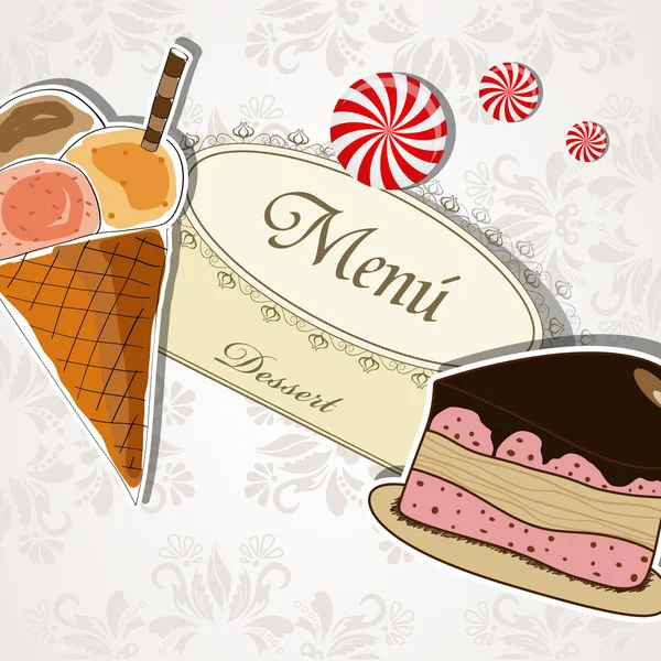 Menu dessert — Image vectorielle