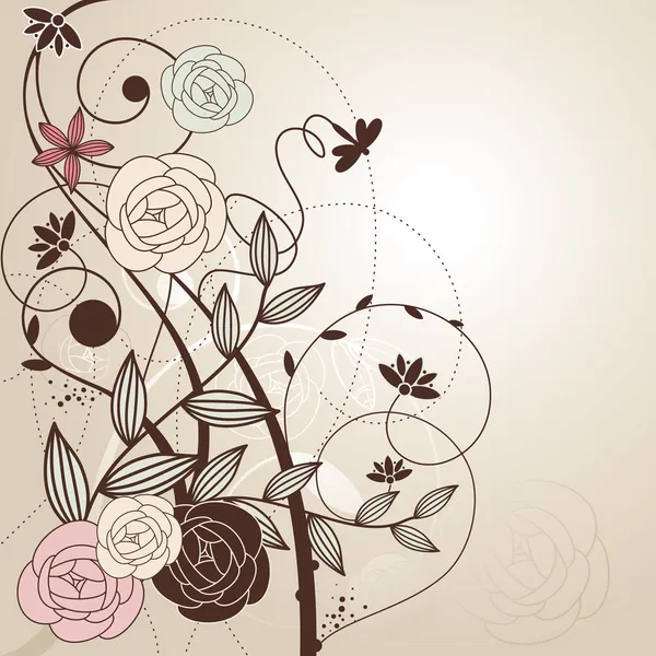 抽象可爱花卉背景 — 图库矢量图片