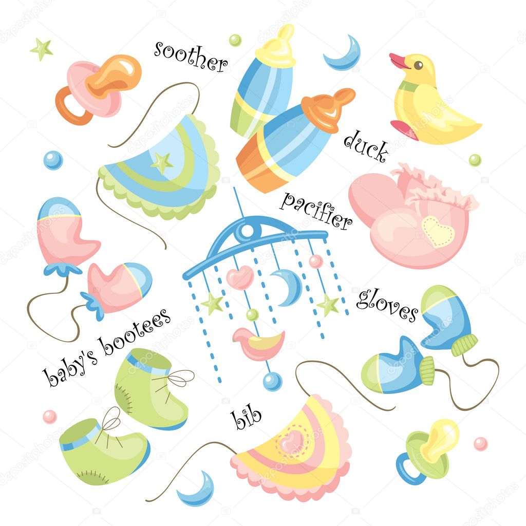 Vector set of baby clothing