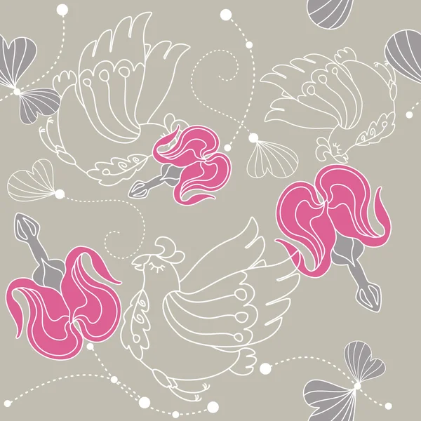 Abstrait fond floral sans couture — Image vectorielle