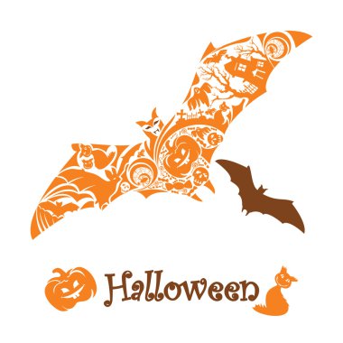 Abstract cute halloween bat clipart