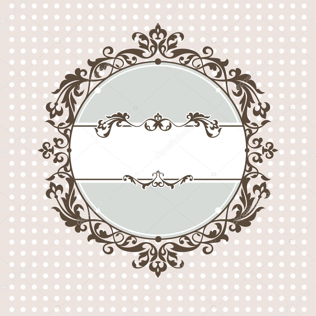 Abstract cute decorative vintage frame vector illustration
