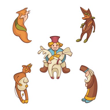 Set of fairytale characters clipart