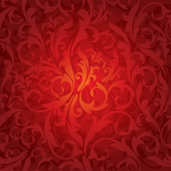 Abstract Seamless Red Floral Background Vector Illustration — Stock Vector