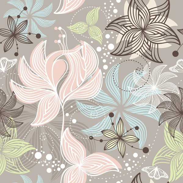 Seamless cute floral background — Stock Vector