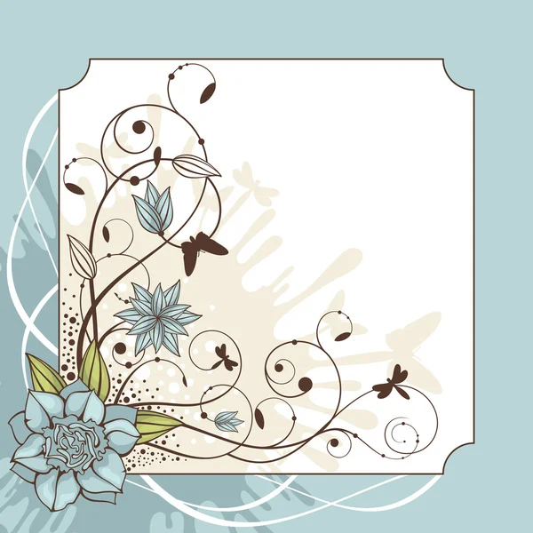 Mooie bloemen frame vectorillustratie — Stockvector