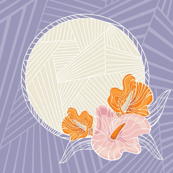 Quadro floral ilustração vetorial — Vetor de Stock