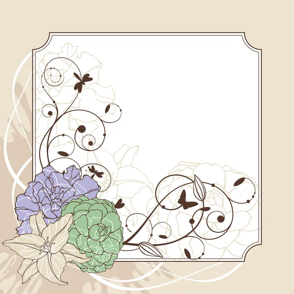 可爱花卉帧 — 图库矢量图片