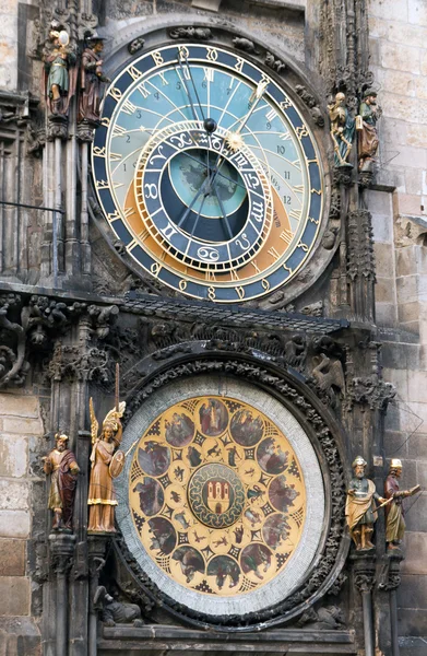 Berühmte astronomische Uhr orloj in Prag, — Stockfoto