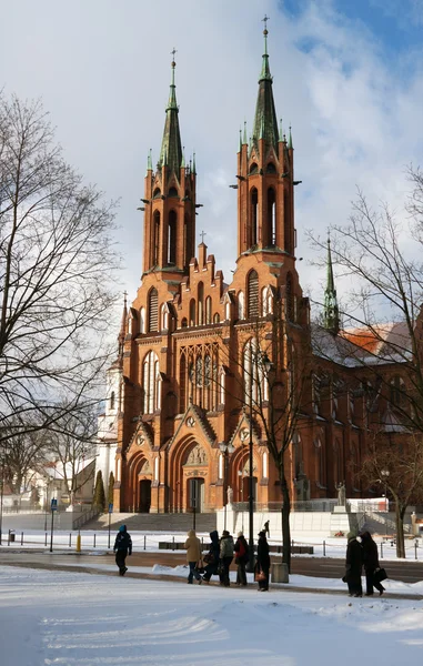 Basilika Bialystok Winter — Stockfoto