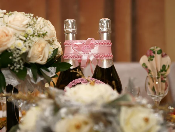 stock image Wedding table, champagne