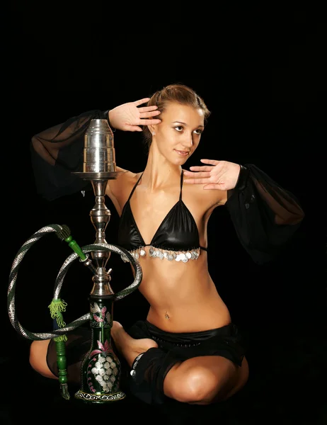 The sexy girl with a hookah — Stock Photo, Image