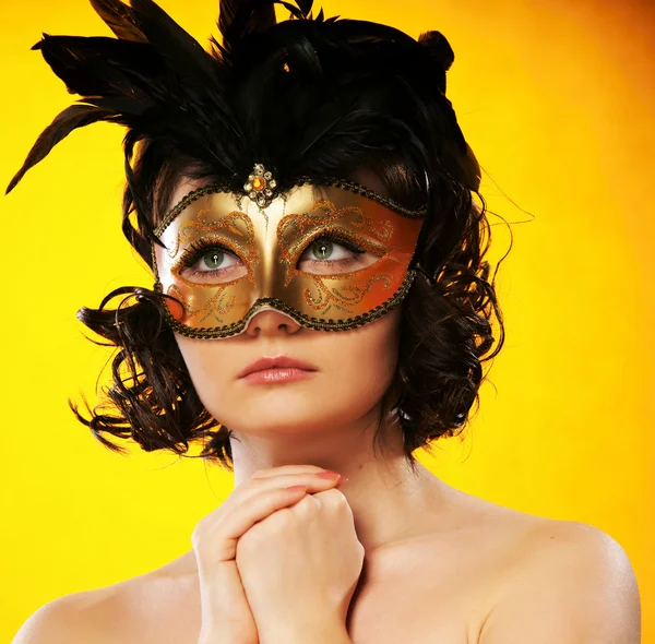 The sexy girl in a mask — Stock Photo, Image