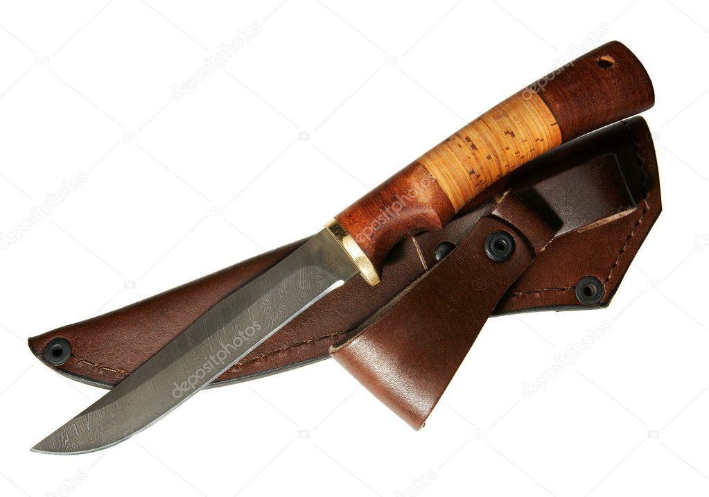The hunting knife with a sheath
