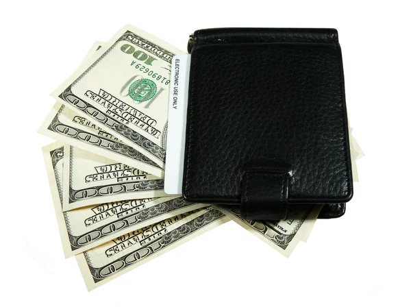 Billetera Con Dólares Tarjetas Crédito — Foto de Stock