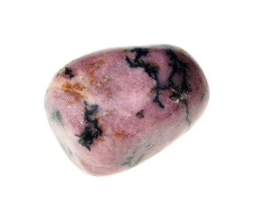 beyaz zemin üzerinde mineral rhodonite