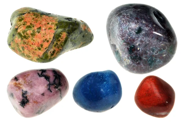 Mineralen de jasper, Agaat, Rhodoniet, unakit, de heliotrope — Stockfoto