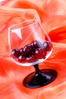 Cherries in the footed glass clipart