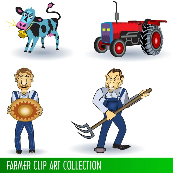 Farmer clip art collection — Stock Vector