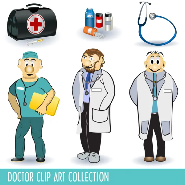 Medico clip collezione d'arte — Vettoriale Stock