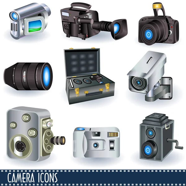 Icone della fotocamera — Vettoriale Stock