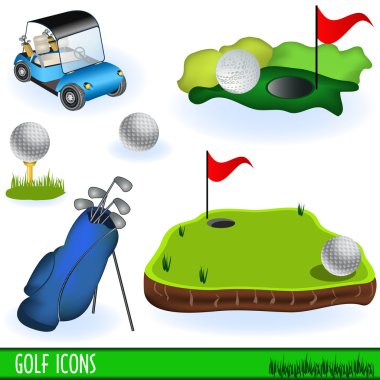 Golf icons clipart