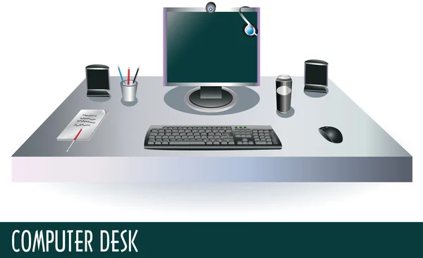 Computer-Schreibtisch — Stockvektor