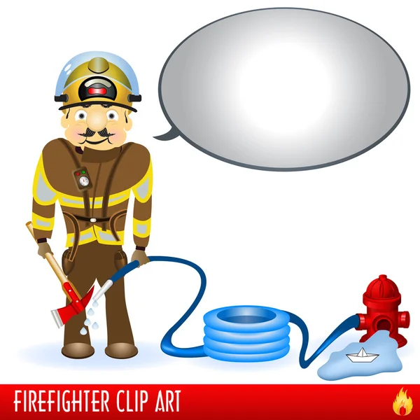 Firefighter — Stock Vector