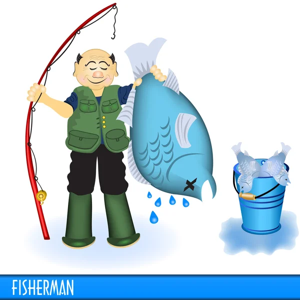 Pescatore — Vettoriale Stock