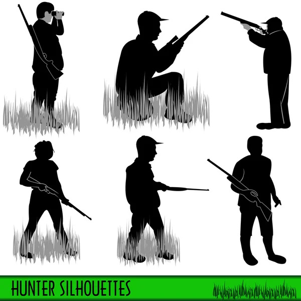 Hunter siluety — Stockový vektor