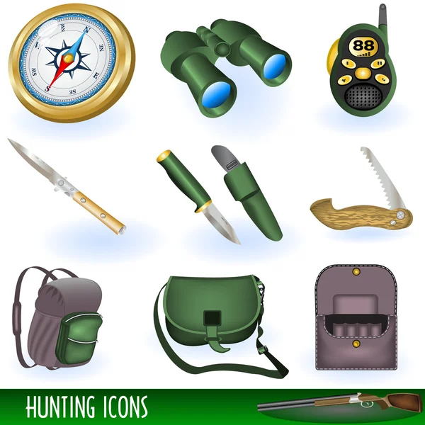 Охотничьи иконы — стоковый вектор
