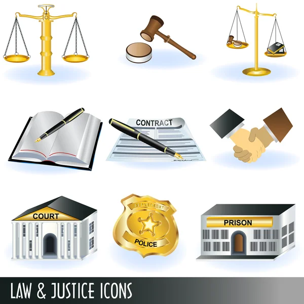 法律和正义的图标 — 图库矢量图片