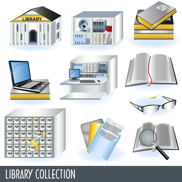 Coleção de bibliotecas — Vetor de Stock