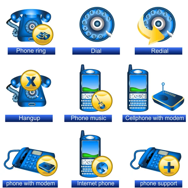 Telefoon icons 2 — Stockvector