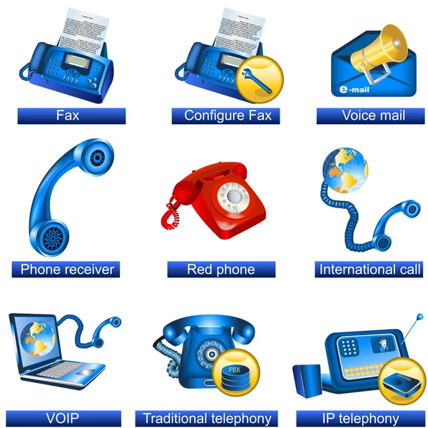 Telefoon pictogrammen 3 — Stockvector