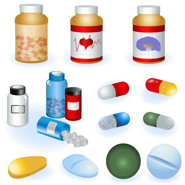 Collection of pills — Stock Vector