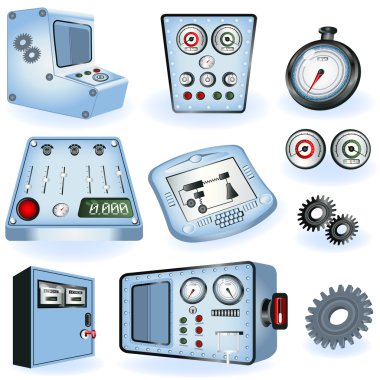 Machine operators - electric control clipart