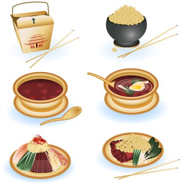 Chinese food collection clipart