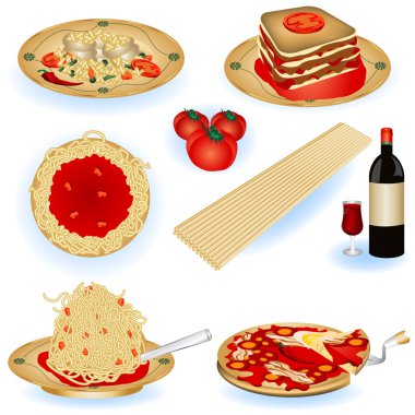 İtalyan yemeği çizimler