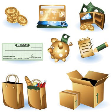 Shopping icons 1 clipart