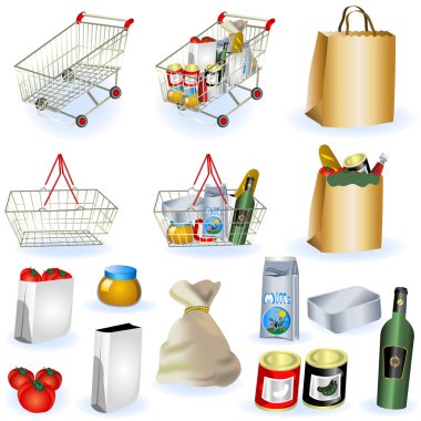 Supermarket icons 1 clipart