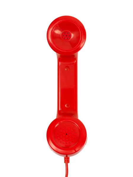 Auscultador de telefone vermelho — Fotografia de Stock
