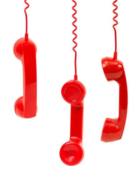 Kırmızı telefon cep telefonları — Stok fotoğraf