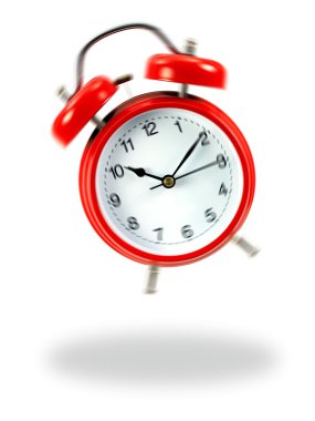 An alarm clock isolated ahgainsdt a white background clipart