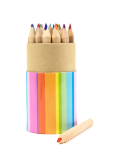 Lápis Coloridos Isolados Contra Fundo Branco — Fotografia de Stock