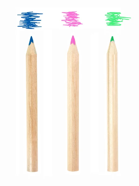 Lápis Coloridos Isolados Contra Fundo Branco — Fotografia de Stock